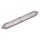 RK International [BP-384-P] Solid Brass Cabinet Pull Backplate - Ornate Edge - Satin Nickel Finish - 7 3/16" L - 3" Centers