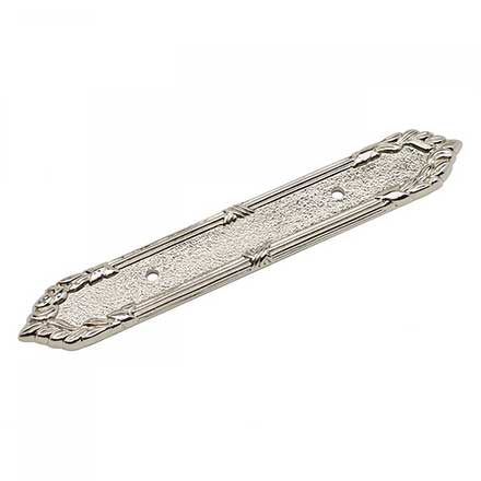 RK International [BP-384-PN] Solid Brass Cabinet Pull Backplate - Ornate Edge - Polished Nickel Finish - 7 3/16" L - 3" Centers