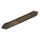 RK International [BP-385-AE] Solid Brass Cabinet Pull Backplate - Ornate Edge - Antique English Finish - 7 3/16&quot; L - 3 1/2&quot; Centers