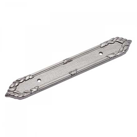 RK International [BP-385-P] Solid Brass Cabinet Pull Backplate - Ornate Edge - Satin Nickel Finish - 7 3/16" L - 3 1/2" Centers