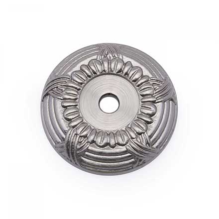 RK International [BP-484-P] Solid Brass Cabinet Knob Backplate - Small Cross &amp; Petal - Satin Nickel Finish - 1 1/4" Dia.