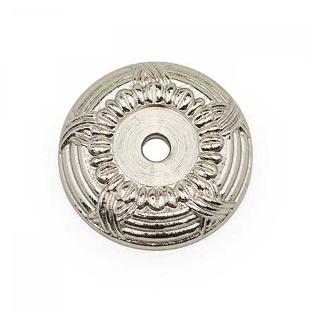 RK International [BP-484-PN] Solid Brass Cabinet Knob Backplate - Small Cross &amp; Petal - Polished Nickel Finish - 1 1/4" Dia.