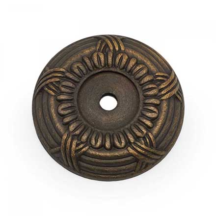 RK International [BP-485-AE] Solid Brass Cabinet Knob Backplate - Large Cross &amp; Petal - Antique English Finish - 1 1/2&quot; Dia.