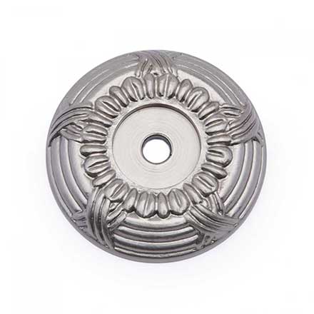 RK International [BP-485-P] Solid Brass Cabinet Knob Backplate - Large Cross &amp; Petal - Satin Nickel Finish - 1 1/2" Dia.