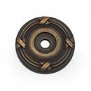 RK International [BP-487-AE] Solid Brass Cabinet Knob Backplate - Lines &amp; Crosses - Antique English Finish - 1 1/4&quot; Dia.