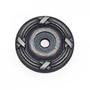 RK International [BP-487-DN] Solid Brass Cabinet Knob Backplate - Lines & Crosses - Distressed Nickel Finish - 1 1/4" Dia.