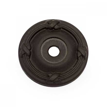 RK International [BP-487-RB] Solid Brass Cabinet Knob Backplate - Lines &amp; Crosses - Oil Rubbed Bronze Finish - 1 1/4" Dia.
