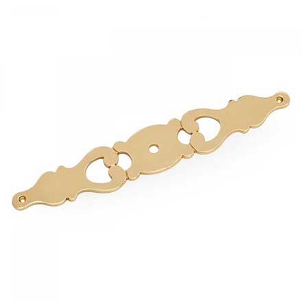 RK International [BP-1789] Solid Brass Cabinet Knob Backplate - Contemporary Plate w/ One Hole - Polished Brass Finish - 6" L