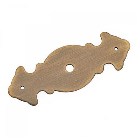 RK International [BP-1790-AE] Solid Brass Cabinet Knob Backplate - Decorative Plate w/ One Hole - Antique English Finish - 3 1/2" L