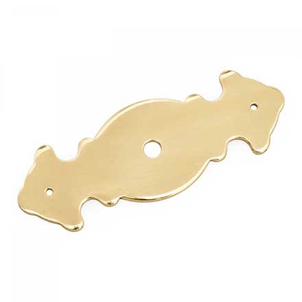 RK International [BP-1790] Solid Brass Cabinet Knob Backplate - Decorative Plate w/ One Hole - Polished Brass Finish - 3 1/2" L
