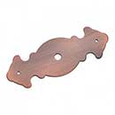 RK International [BP-1790-DC] Solid Brass Cabinet Knob Backplate - Decorative Plate w/ One Hole - Distressed Copper Finish - 3 1/2" L