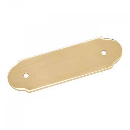 RK International [BP-7818] Solid Brass Cabinet Pull Backplate - Plain Bow - Polished Brass Finish - 4 1/2" L - 3" Centers