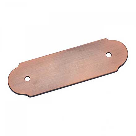 RK International [BP-7818-DC] Solid Brass Cabinet Pull Backplate - Plain Bow - Distressed Copper Finish - 4 1/2" L - 3" Centers