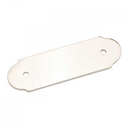RK International [BP-7818-PN] Solid Brass Cabinet Pull Backplate - Plain Bow - Polished Nickel Finish - 4 1/2" L - 3" Centers