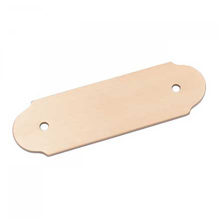 RK International [BP-7818-SB] Solid Brass Cabinet Pull Backplate - Plain Bow - Satin Brass Finish - 3" C/C - 4 1/2" L