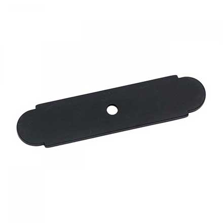 RK International [BP-7819-BL] Solid Brass Cabinet Knob Backplate - Small Smooth Plate w/ One Hole - Black Finish - 3 1/2" L