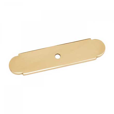RK International [BP-7819] Solid Brass Cabinet Knob Backplate - Small Smooth Plate w/ One Hole - Polished Brass Finish - 3 1/2" L