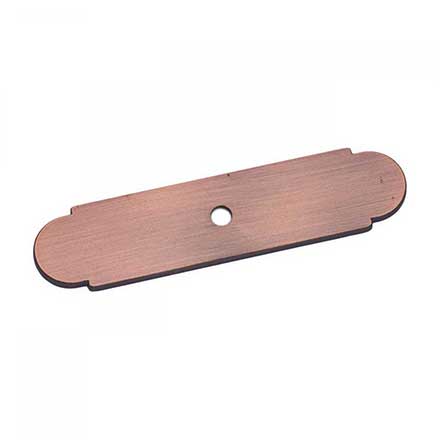 RK International [BP-7819-DC] Solid Brass Cabinet Knob Backplate - Small Smooth Plate w/ One Hole - Distressed Copper Finish - 3 1/2" L