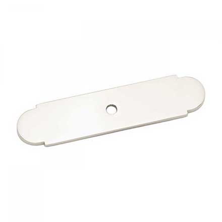 RK International [BP-7819-PN] Solid Brass Cabinet Knob Backplate - Small Smooth Plate w/ One Hole - Polished Nickel Finish - 3 1/2" L
