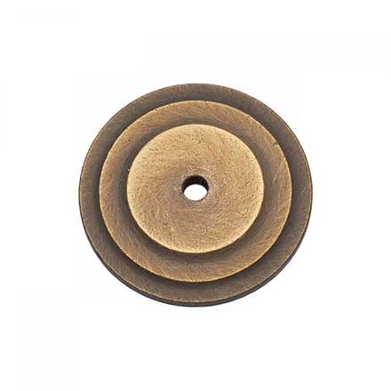 RK International [BP-7821-AE] Solid Brass Cabinet Knob Backplate - Plain Single Hole - Antique English Finish - 1 5/8" Dia.