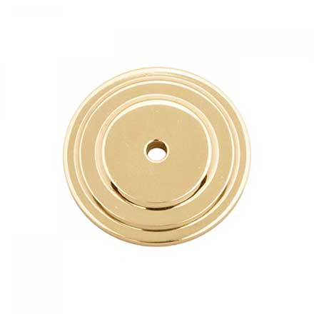 RK International [BP-7821] Solid Brass Cabinet Knob Backplate - Plain Single Hole - Polished Brass Finish - 1 5/8" Dia.