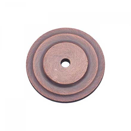 RK International [BP-7821-DC] Solid Brass Cabinet Knob Backplate - Plain Single Hole - Distressed Copper Finish - 1 5/8" Dia.