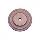 RK International [BP-7821-DC] Solid Brass Cabinet Knob Backplate - Plain Single Hole - Distressed Copper Finish - 1 5/8" Dia.