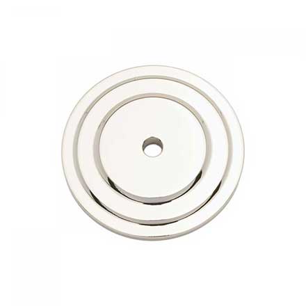 RK International [BP-7821-PN] Solid Brass Cabinet Knob Backplate - Plain Single Hole - Polished Nickel Finish - 1 5/8" Dia.
