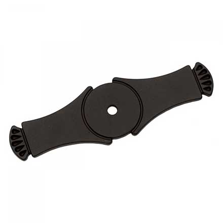RK International [BP-7904-RB] Solid Brass Cabinet Knob Backplate - Curved Gill Ends - Oil Rubbed Bronze Finish - 4" L