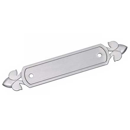 RK International [BP-7905-P] Solid Brass Cabinet Pull Backplate - Spade Ends - Satin Nickel Finish - 5 1/4" L - 3" Centers