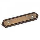 RK International [BP-7813-AE] Solid Brass Cabinet Pull Backplate - Rope - Antique English Finish - 3 1/2" C/C - 5" L