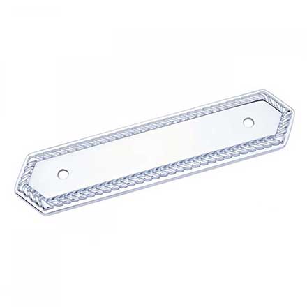 RK International [BP-7813-C] Solid Brass Cabinet Pull Backplate - Rope - Polished Chrome Finish - 3 1/2" C/C - 5" L
