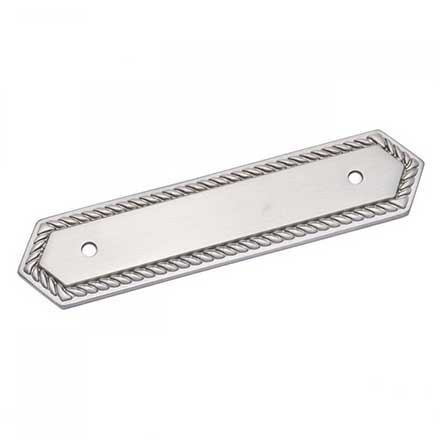RK International [BP-7813-P] Solid Brass Cabinet Pull Backplate - Rope - Satin Nickel Finish - 3 1/2" C/C - 5" L
