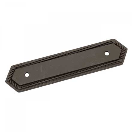 RK International [BP-7813-RB] Solid Brass Cabinet Pull Backplate - Rope - Oil Rubbed Bronze Finish - 3 1/2" C/C - 5" L