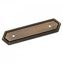 RK International [BP-7814-AE] Solid Brass Cabinet Pull Backplate - Rope Bow - Antique English Finish - 3 1/2" C/C - 5" L