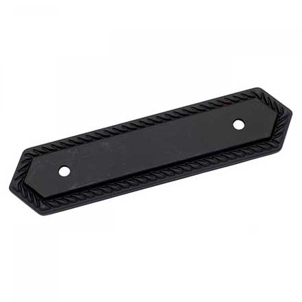 RK International [BP-7814-BL] Solid Brass Cabinet Pull Backplate - Rope Bow - Black Finish - 3 1/2" C/C - 5" L