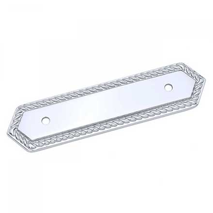 RK International [BP-7814-C] Solid Brass Cabinet Pull Backplate - Rope Bow - Chrome Finish - 3 1/2" C/C - 5" L