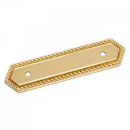 RK International [BP-7814] Solid Brass Cabinet Pull Backplate - Rope Bow - Polished Brass Finish - 3 1/2" C/C - 5" L