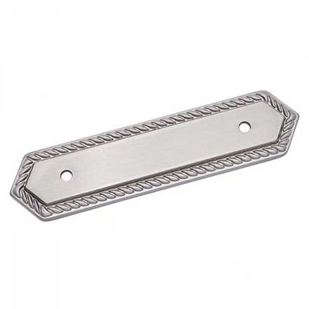 RK International [BP-7814-P] Solid Brass Cabinet Pull Backplate - Rope Bow - Satin Nickel Finish - 3 1/2" C/C - 5" L
