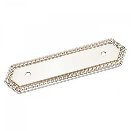 RK International [BP-7814-PN] Solid Brass Cabinet Pull Backplate - Rope Bow - Polished Nickel Finish - 3 1/2&quot; C/C - 5&quot; L