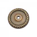 RK International [BP-7820-AE] Solid Brass Cabinet Knob Backplate - Rope Edge Single Hole - Antique English Finish - 1 5/8" Dia.
