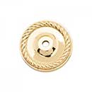 RK International [BP-7820] Solid Brass Cabinet Knob Backplate - Rope Edge Single Hole - Polished Brass Finish - 1 5/8" Dia.