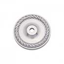 RK International [BP-7820-P] Solid Brass Cabinet Knob Backplate - Rope Edge Single Hole - Satin Nickel Finish - 1 5/8" Dia.
