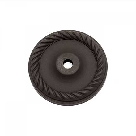RK International [BP-7820-RB] Solid Brass Cabinet Knob Backplate - Rope Edge Single Hole - Oil Rubbed Bronze Finish - 1 5/8&quot; Dia.