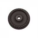 RK International [BP-7820-RB] Solid Brass Cabinet Knob Backplate - Rope Edge Single Hole - Oil Rubbed Bronze Finish - 1 5/8" Dia.