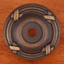 RK International [BP-487-AE] Solid Brass Cabinet Backplate - Lines & Crosses Knob - Antique English Finish - 1 1/4" Dia.