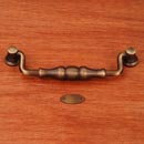 RK International [CP-3704-AE] Solid Brass Cabinet Bail Pull - Beaded Middle - Oversized - Antique English Finish - 5&quot; C/C - 5 11/16&quot; L