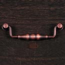 RK International [CP-3704-DC] Solid Brass Cabinet Bail Pull - Beaded Middle - Oversized - Distressed Copper Finish - 5&quot; C/C - 5 11/16&quot; L