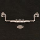 RK International [CP-3704-P] Solid Brass Cabinet Bail Pull - Beaded Middle - Oversized - Satin Nickel Finish - 5" C/C - 5 11/16" L