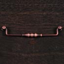 RK International [CP-3705-DC] Solid Brass Cabinet Bail Pull - Beaded Middle - Oversized - Distressed Copper Finish - 8" C/C - 8 3/4" L